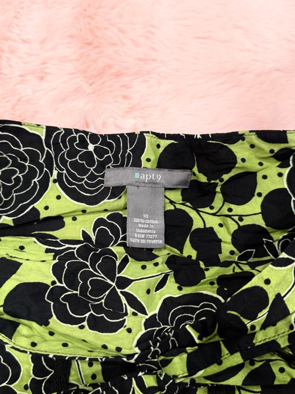 Apt. 9 Vintage Green Floral Polka Dot A-Line Midi Skirt - Picture 5 of 5
